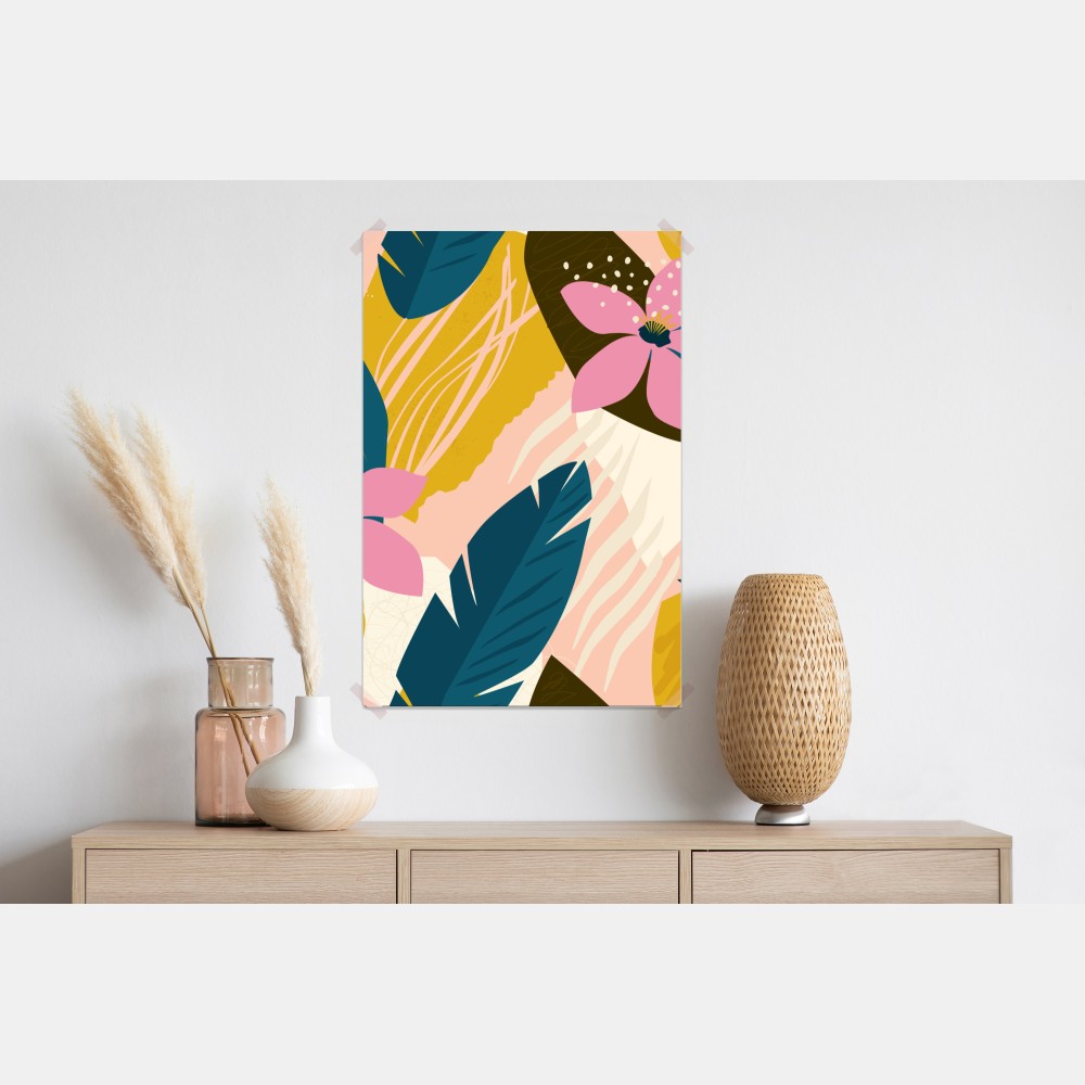 Plakat tropikalna abstrakcyjna grafika kwiatowa – Wallissimo® Plakat tropikalna abstrakcyjna grafika kwiatowa – Wallissimo®