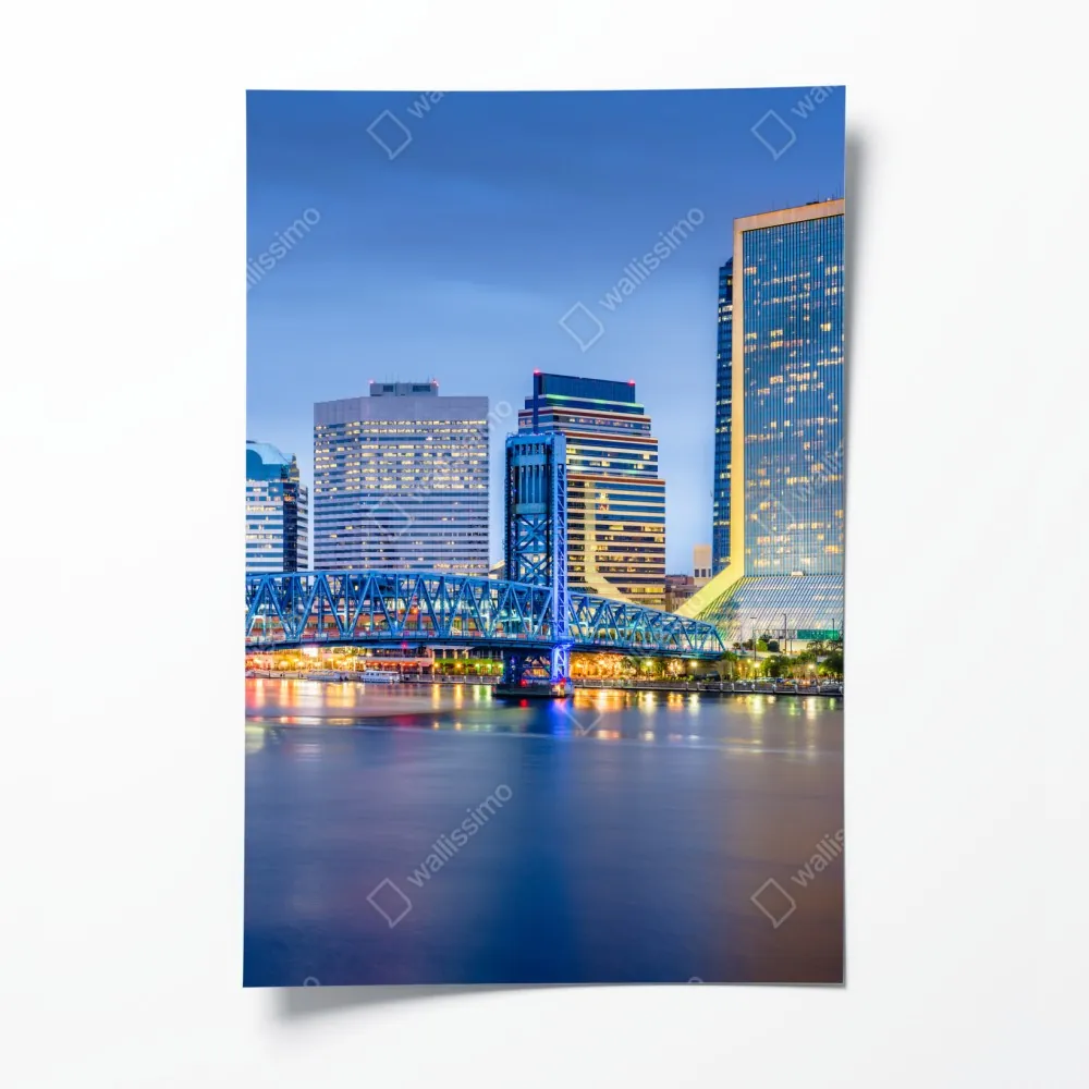 Plakat Jacksonville panorama miasta o zmierzchu – Wallissimo® Plakat Jacksonville panorama miasta o zmierzchu – Wallissimo®