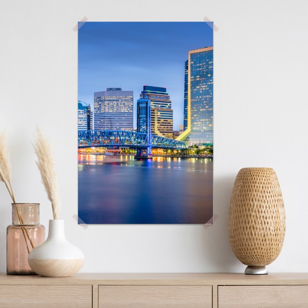 Plakat Jacksonville panorama miasta o zmierzchu – Wallissimo® Plakat Jacksonville panorama miasta o zmierzchu – Wallissimo®