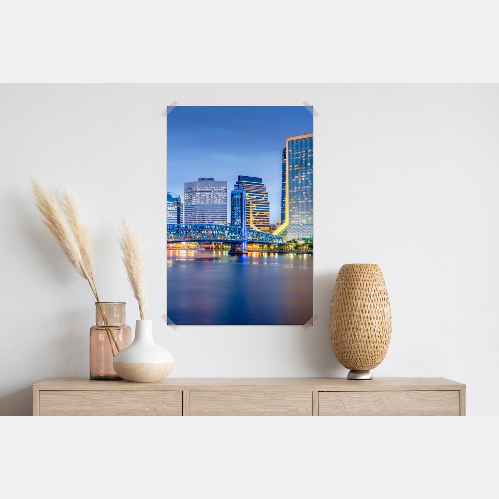 Plakat Jacksonville panorama miasta o zmierzchu – Wallissimo® Plakat Jacksonville panorama miasta o zmierzchu – Wallissimo®