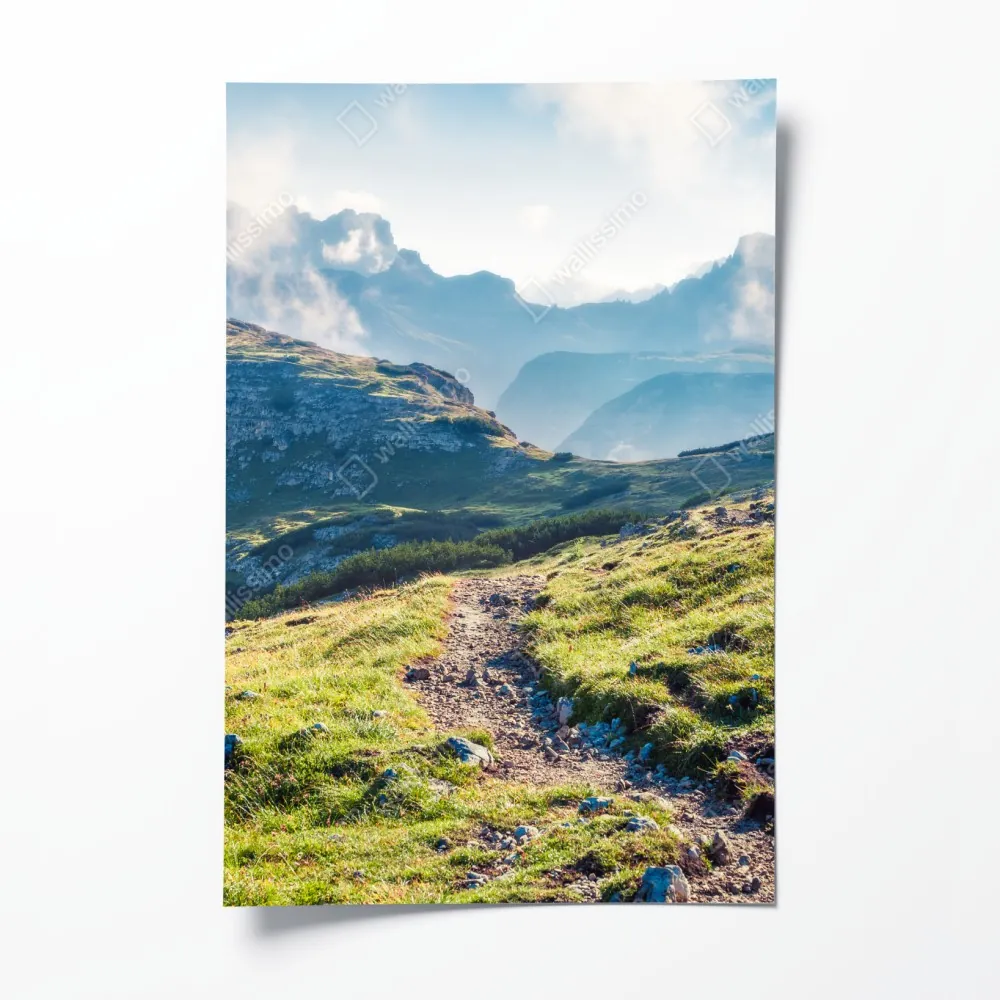 Plakat mglisty poranek na Monte Piana, Dolomity – Wallissimo® Plakat mglisty poranek na Monte Piana, Dolomity – Wallissimo®
