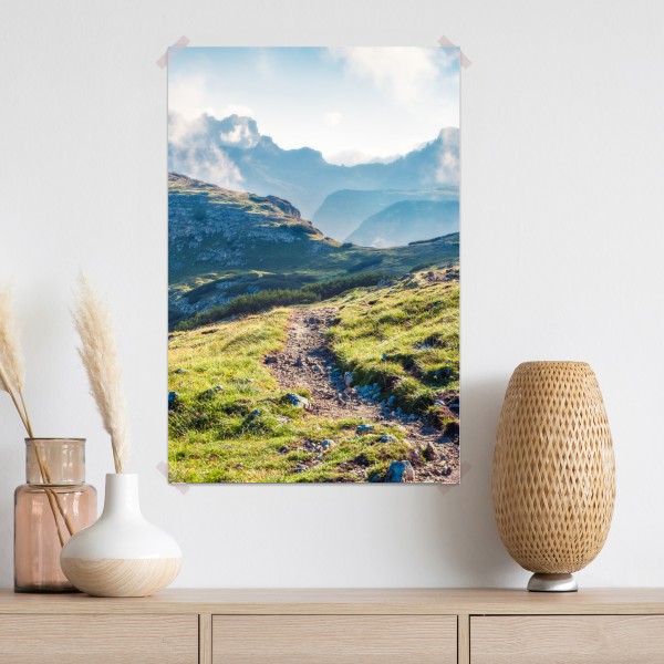 Plakat mglisty poranek na Monte Piana, Dolomity – Wallissimo® Plakat mglisty poranek na Monte Piana, Dolomity – Wallissimo®