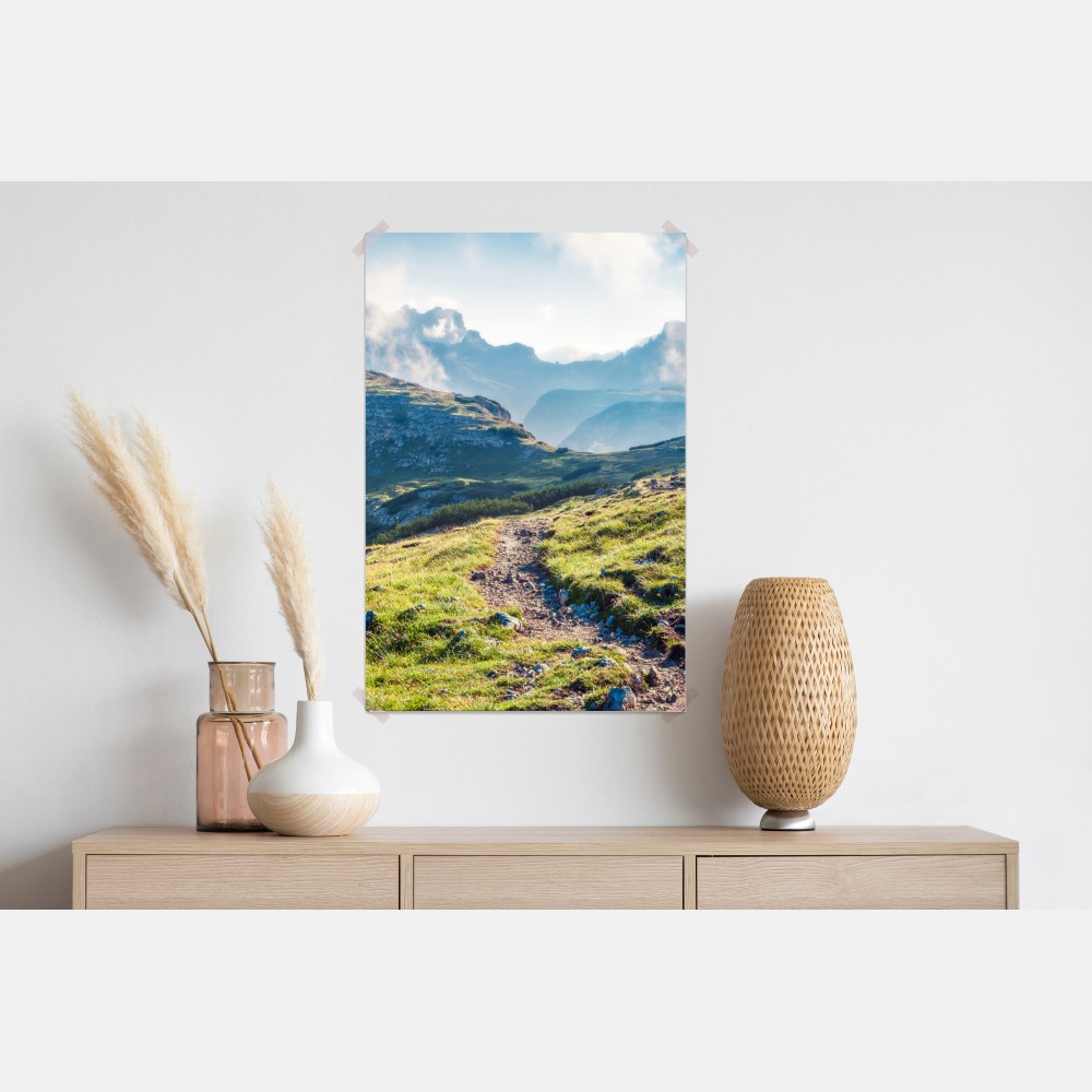 Plakat mglisty poranek na Monte Piana, Dolomity – Wallissimo® Plakat mglisty poranek na Monte Piana, Dolomity – Wallissimo®