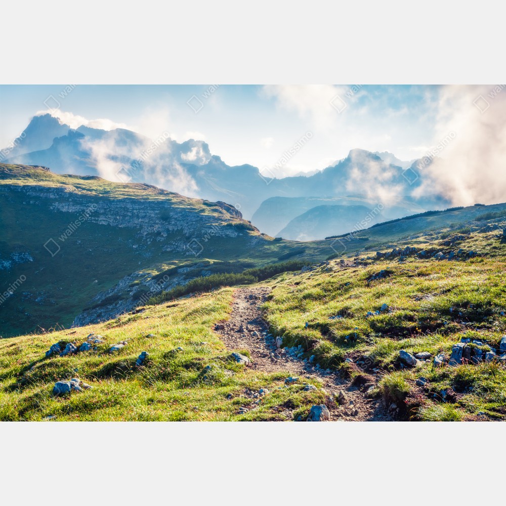 Plakat mglisty poranek na Monte Piana, Dolomity – Wallissimo® Plakat mglisty poranek na Monte Piana, Dolomity – Wallissimo®