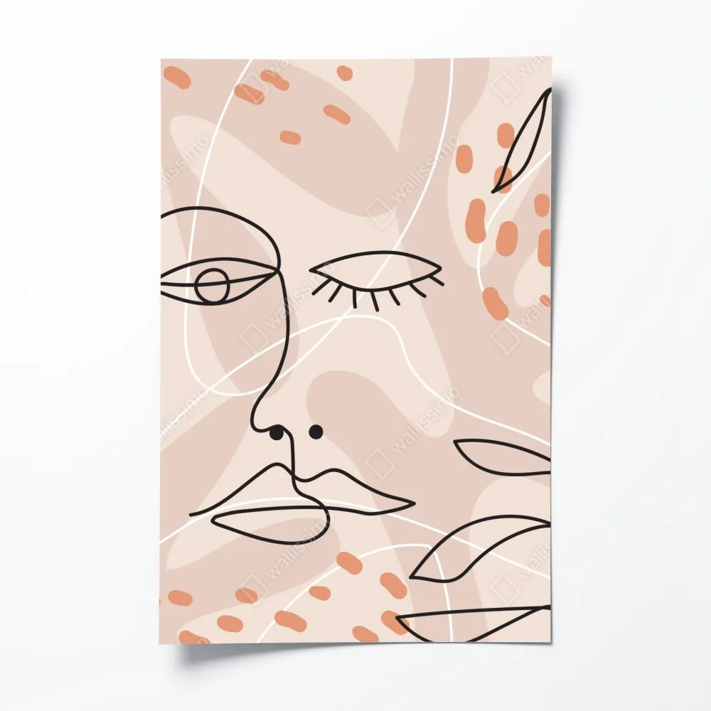Plakat pastelowe szkice twarzy – Wallissimo® Plakat pastelowe szkice twarzy – Wallissimo®