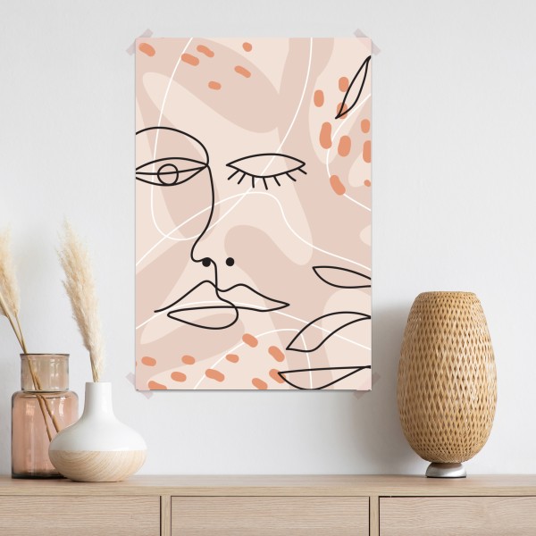 Plakat pastelowe szkice twarzy – Wallissimo® Plakat pastelowe szkice twarzy – Wallissimo®