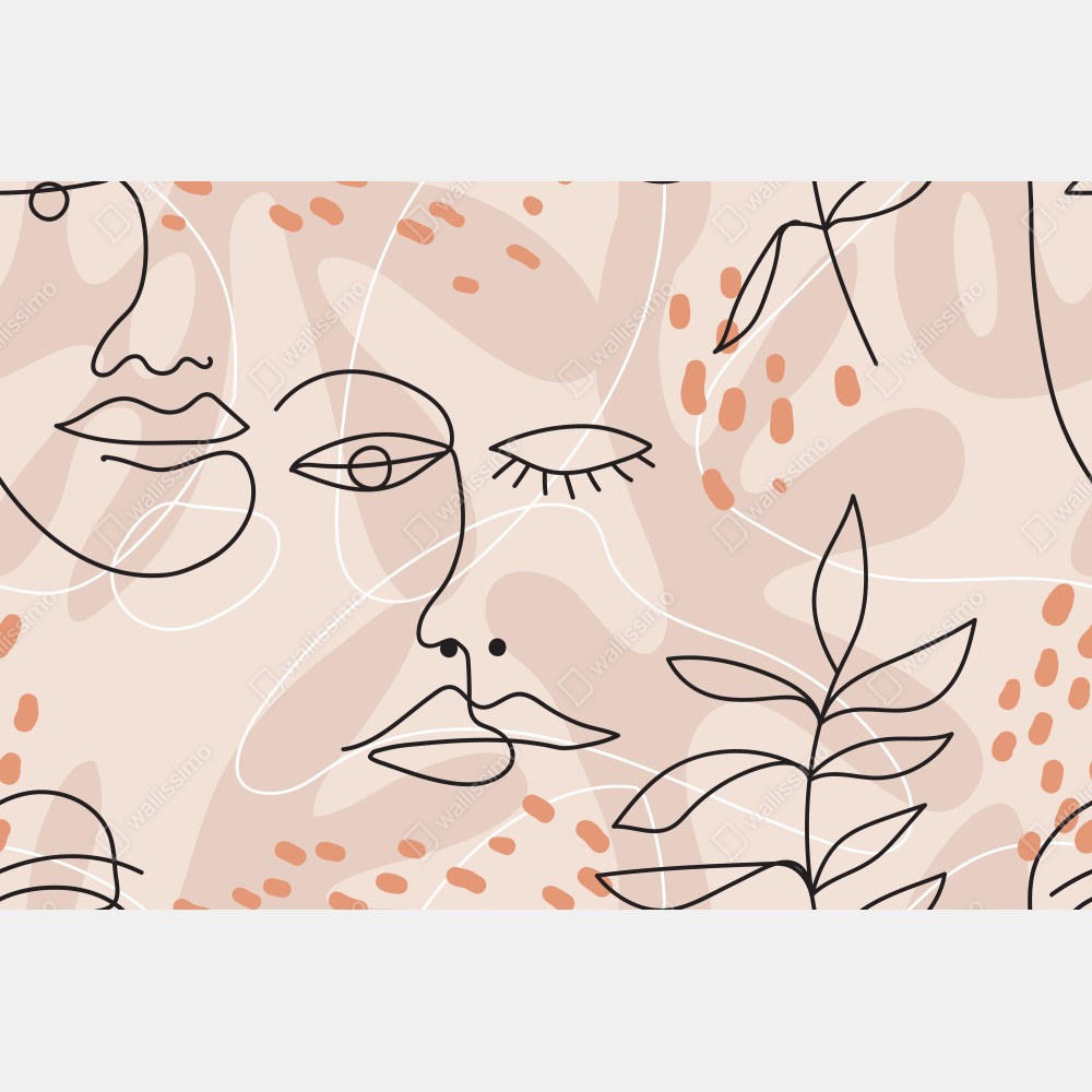 Plakat pastelowe szkice twarzy – Wallissimo® Plakat pastelowe szkice twarzy – Wallissimo®