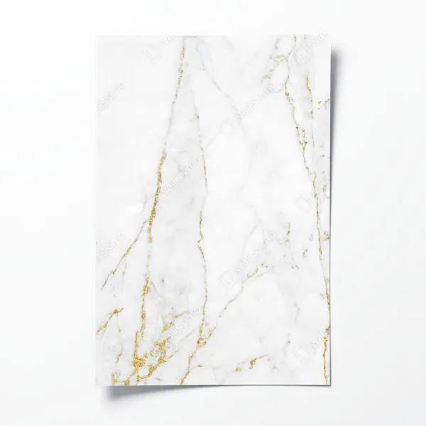 Plakat biały marmur ze złotymi żyłkami