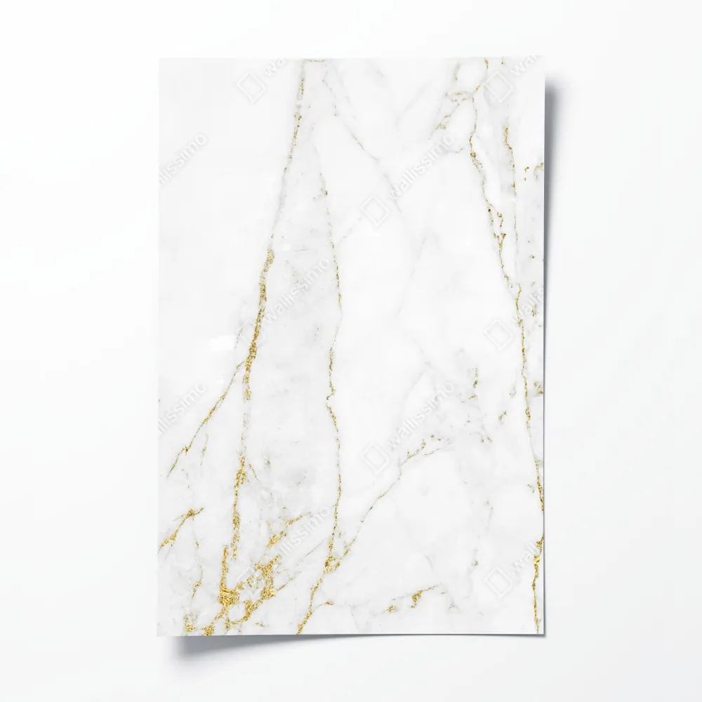 Plakat biały marmur ze złotymi żyłkami – Wallissimo® Plakat biały marmur ze złotymi żyłkami – Wallissimo®