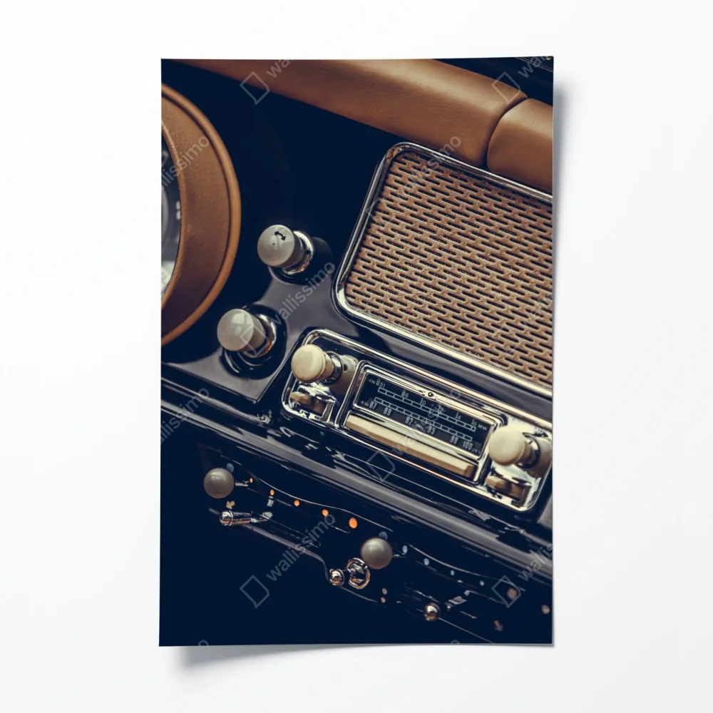 Plakat zabytkowa deska rozdzielcza samochodu – Wallissimo® Plakat zabytkowa deska rozdzielcza samochodu – Wallissimo®