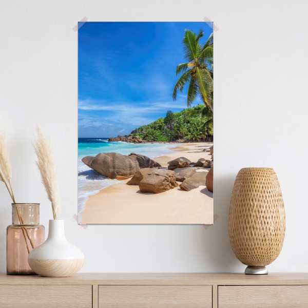 Plakat tropikalna plaża z palmami – Wallissimo® Plakat tropikalna plaża z palmami – Wallissimo®