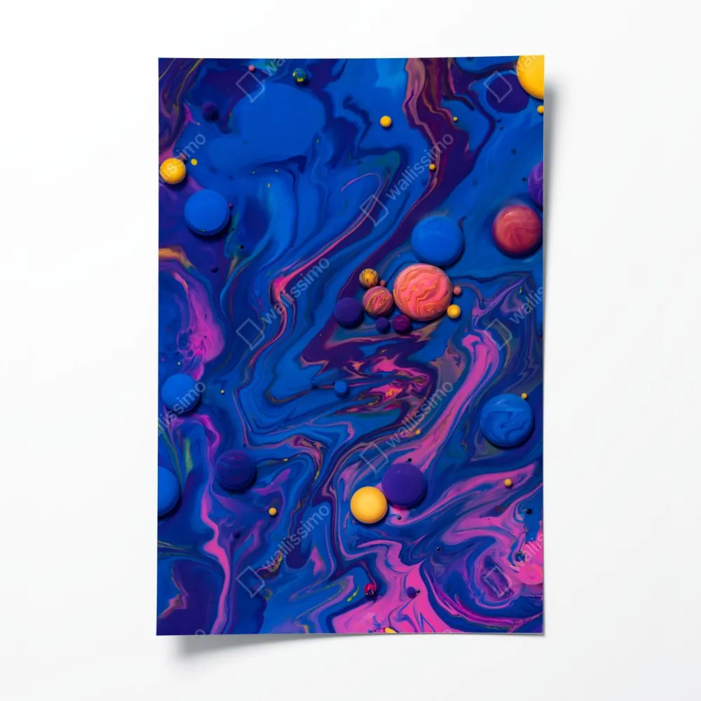 Plakat żywe kosmiczne wiry farby – Wallissimo® Plakat żywe kosmiczne wiry farby – Wallissimo®