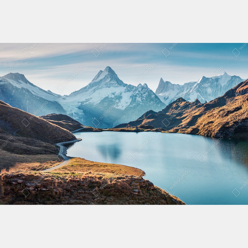 Plakat wschód słońca nad Bachalpsee, Alpy Szwajcarskie – Wallissimo® Plakat wschód słońca nad Bachalpsee, Alpy Szwajcarskie – Wallissimo®