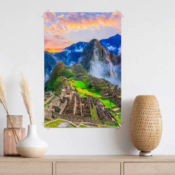 Plakat zachód słońca nad Machu Picchu starożytna Inkaska cytadela – Wallissimo® Plakat zachód słońca nad Machu Picchu starożytna Inkaska cytadela – Wallissimo®
