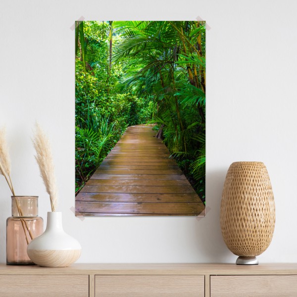 Plakat mangrowa kładka w bujnej zielonej dżungli – Wallissimo® Plakat mangrowa kładka w bujnej zielonej dżungli – Wallissimo®