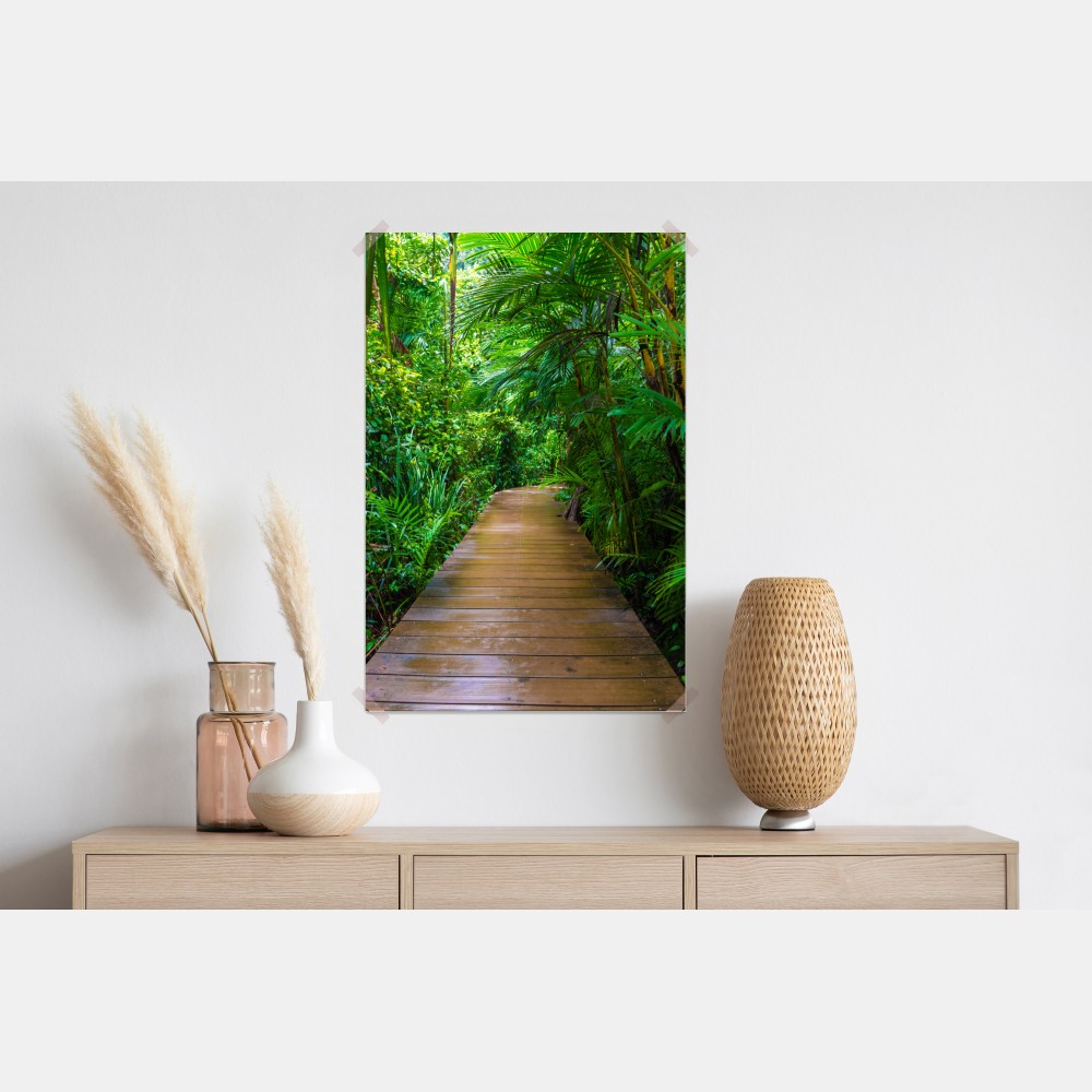 Plakat mangrowa kładka w bujnej zielonej dżungli – Wallissimo® Plakat mangrowa kładka w bujnej zielonej dżungli – Wallissimo®