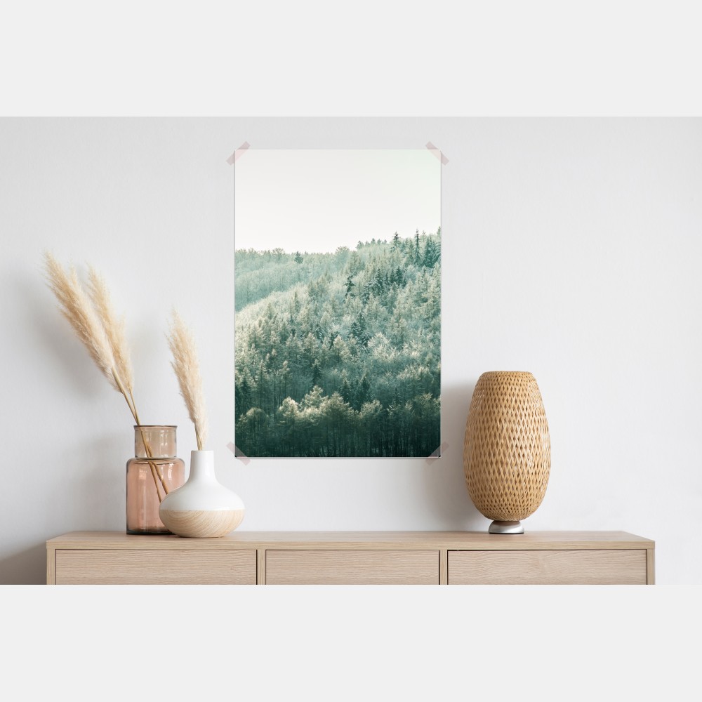 Plakat mglisty szronowy las – Wallissimo® Plakat mglisty szronowy las – Wallissimo®