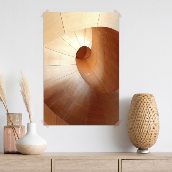 Plakat ciepła drewniana spirala – Wallissimo® Plakat ciepła drewniana spirala – Wallissimo®