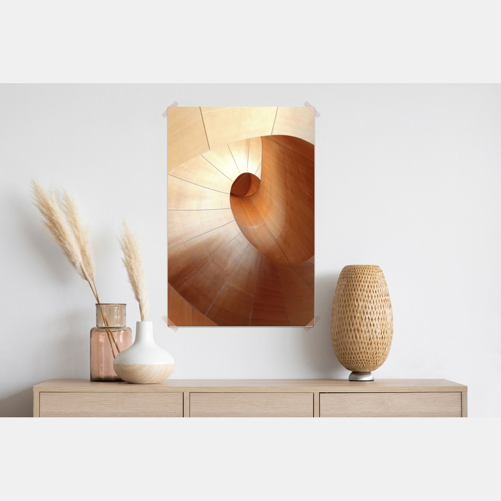 Plakat ciepła drewniana spirala – Wallissimo® Plakat ciepła drewniana spirala – Wallissimo®