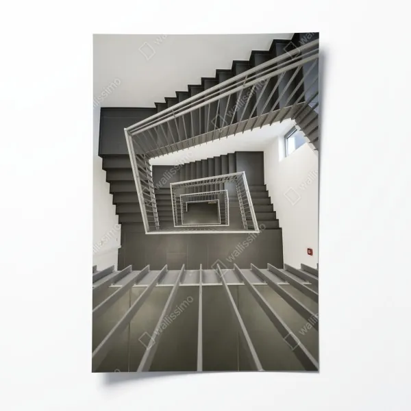 Plakat geometryczna klatka schodowa w perspektywie