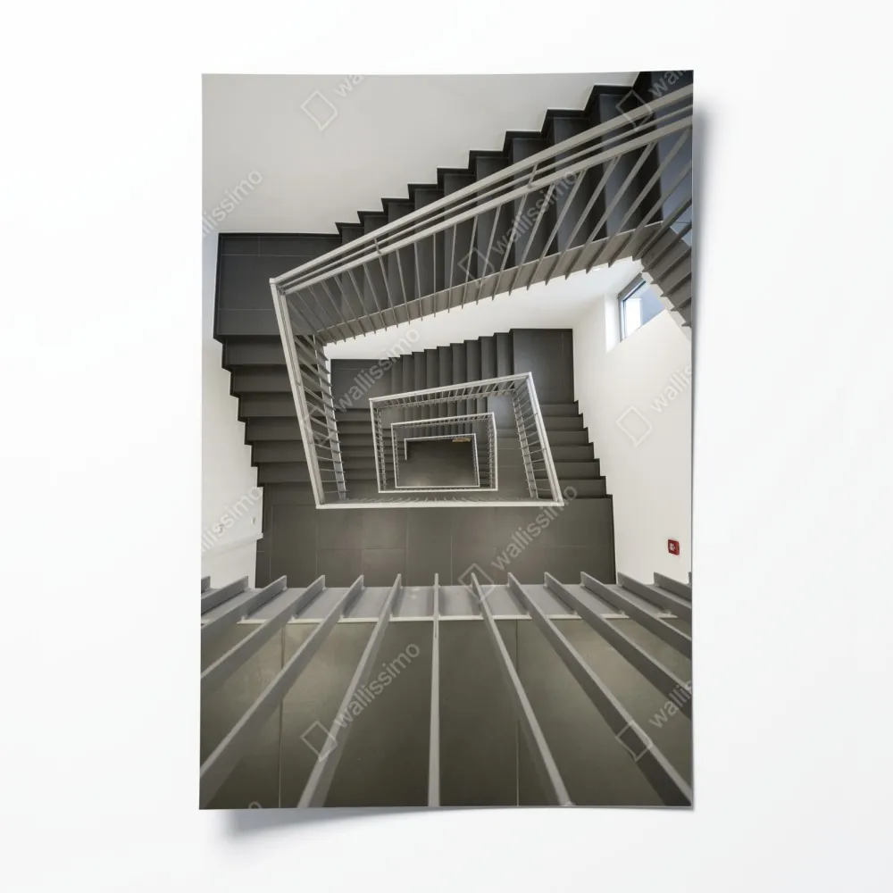 Plakat geometryczna klatka schodowa w perspektywie – Wallissimo® Plakat geometryczna klatka schodowa w perspektywie – Wallissimo®