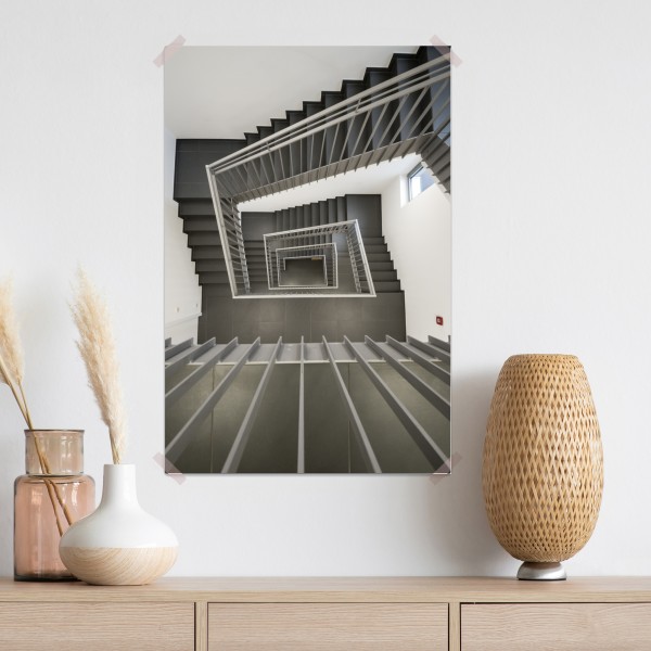 Plakat geometryczna klatka schodowa w perspektywie – Wallissimo® Plakat geometryczna klatka schodowa w perspektywie – Wallissimo®
