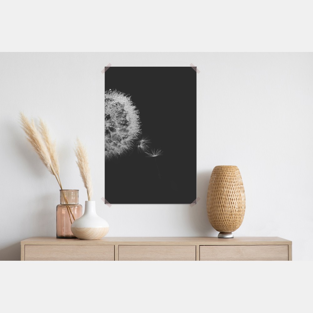 Plakat delikatny dmuchawiec w monochromie – Wallissimo® Plakat delikatny dmuchawiec w monochromie – Wallissimo®