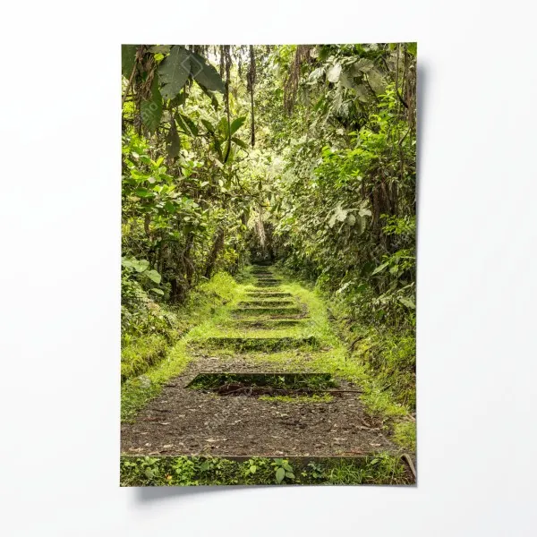 Plakat ścieżka przez bujną dżunglę