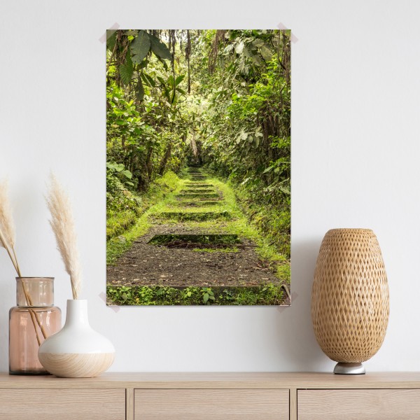 Plakat ścieżka przez bujną dżunglę – Wallissimo® Plakat ścieżka przez bujną dżunglę – Wallissimo®