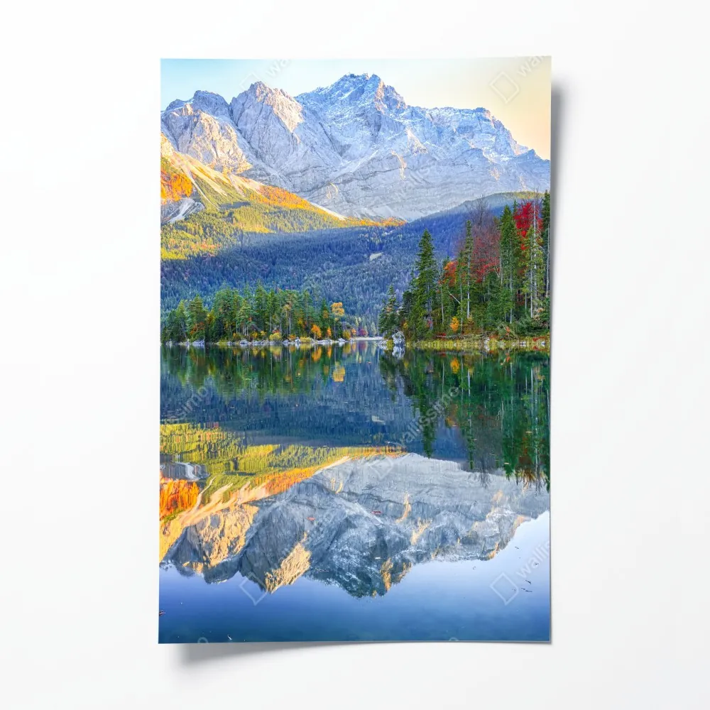 Plakat jesienne odbicie na Eibsee przy Zugspitze – Wallissimo® Plakat jesienne odbicie na Eibsee przy Zugspitze – Wallissimo®
