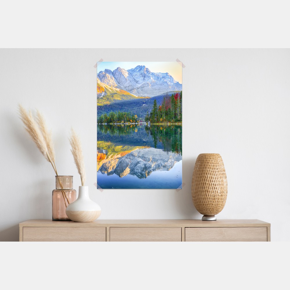 Plakat jesienne odbicie na Eibsee przy Zugspitze – Wallissimo® Plakat jesienne odbicie na Eibsee przy Zugspitze – Wallissimo®
