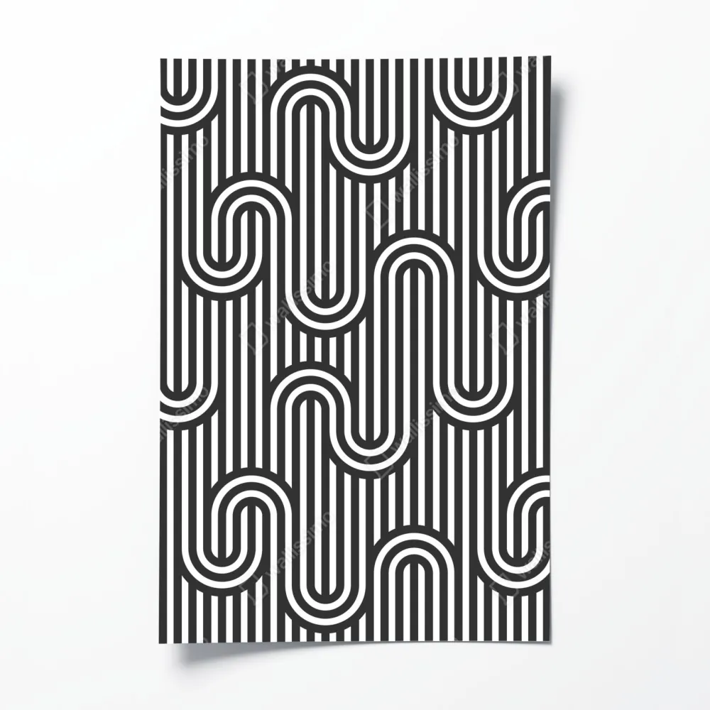 Plakat czarno-biały geometryczny wzór optyczny – Wallissimo® Plakat czarno-biały geometryczny wzór optyczny – Wallissimo®