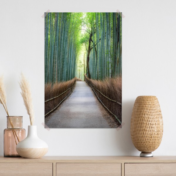 Plakat spokojna ścieżka w lesie bambusowym – Wallissimo® Plakat spokojna ścieżka w lesie bambusowym – Wallissimo®