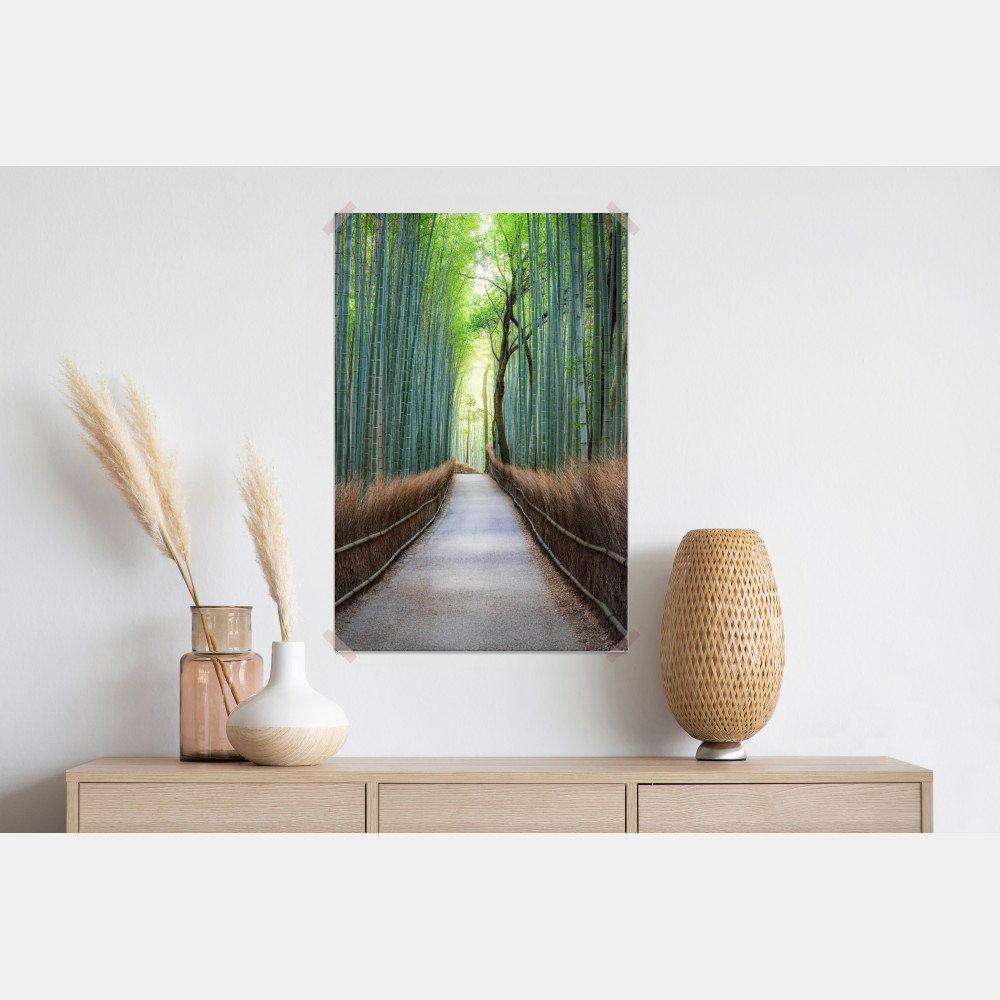 Plakat spokojna ścieżka w lesie bambusowym – Wallissimo® Plakat spokojna ścieżka w lesie bambusowym – Wallissimo®