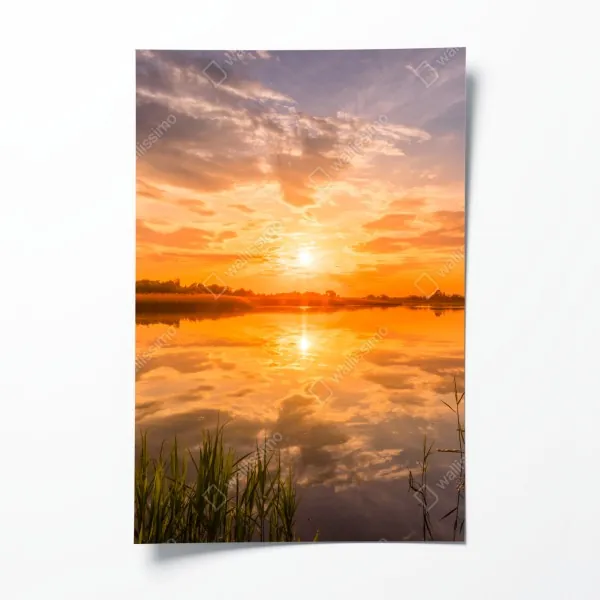 Plakat iryzujący różowy wzór piór – Wallissimo®