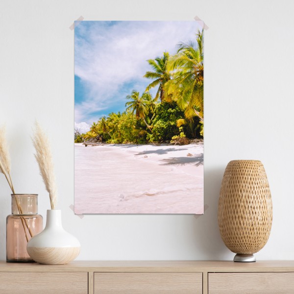 Plakat tropikalna plaża z palmami – Wallissimo® Plakat tropikalna plaża z palmami – Wallissimo®