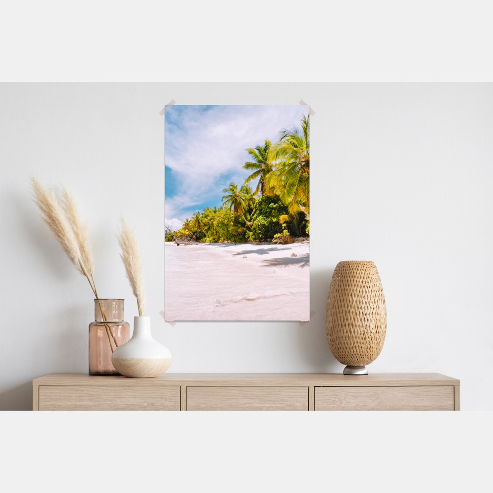 Plakat tropikalna plaża z palmami – Wallissimo® Plakat tropikalna plaża z palmami – Wallissimo®