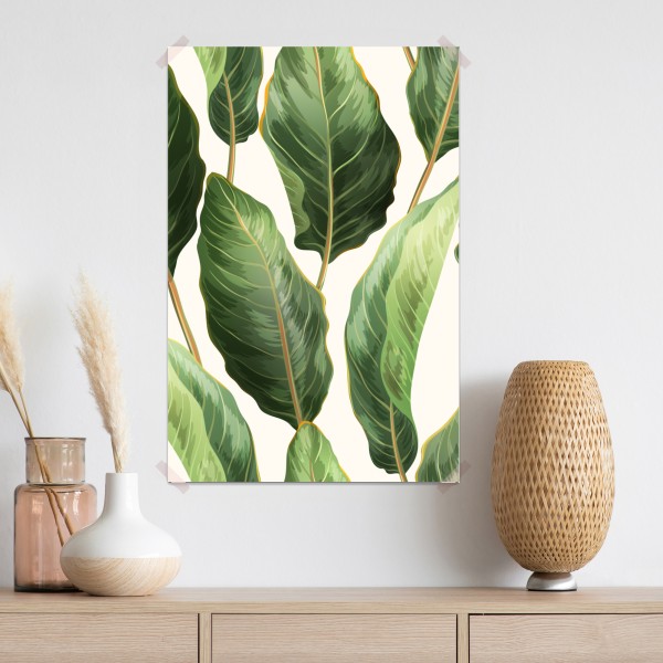 Plakat tropikalny wzór z liśćmi bananowca – Wallissimo® Plakat tropikalny wzór z liśćmi bananowca – Wallissimo®