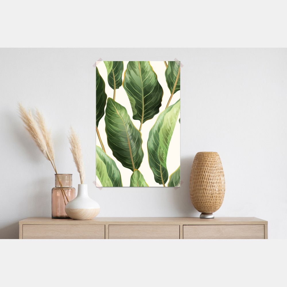 Plakat tropikalny wzór z liśćmi bananowca – Wallissimo® Plakat tropikalny wzór z liśćmi bananowca – Wallissimo®