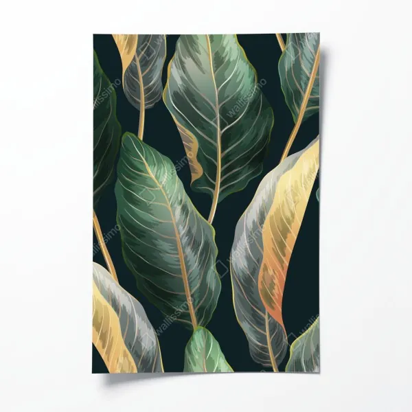 Plakat turkusowy zachód słońca nad spokojnym jeziorem – Wallissimo®