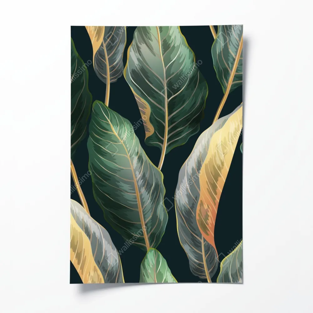 Plakat vintage tropikalny wzór z liśćmi – Wallissimo® Plakat vintage tropikalny wzór z liśćmi – Wallissimo®