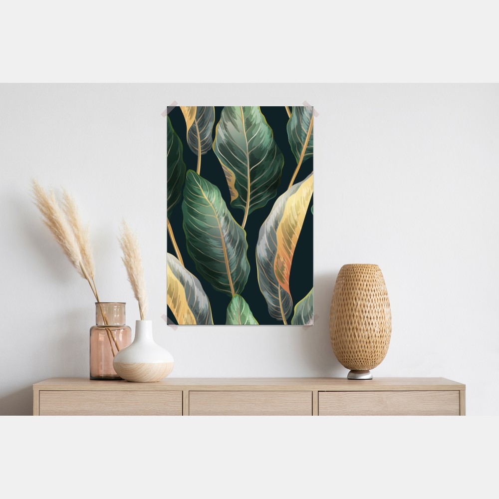 Plakat vintage tropikalny wzór z liśćmi – Wallissimo® Plakat vintage tropikalny wzór z liśćmi – Wallissimo®