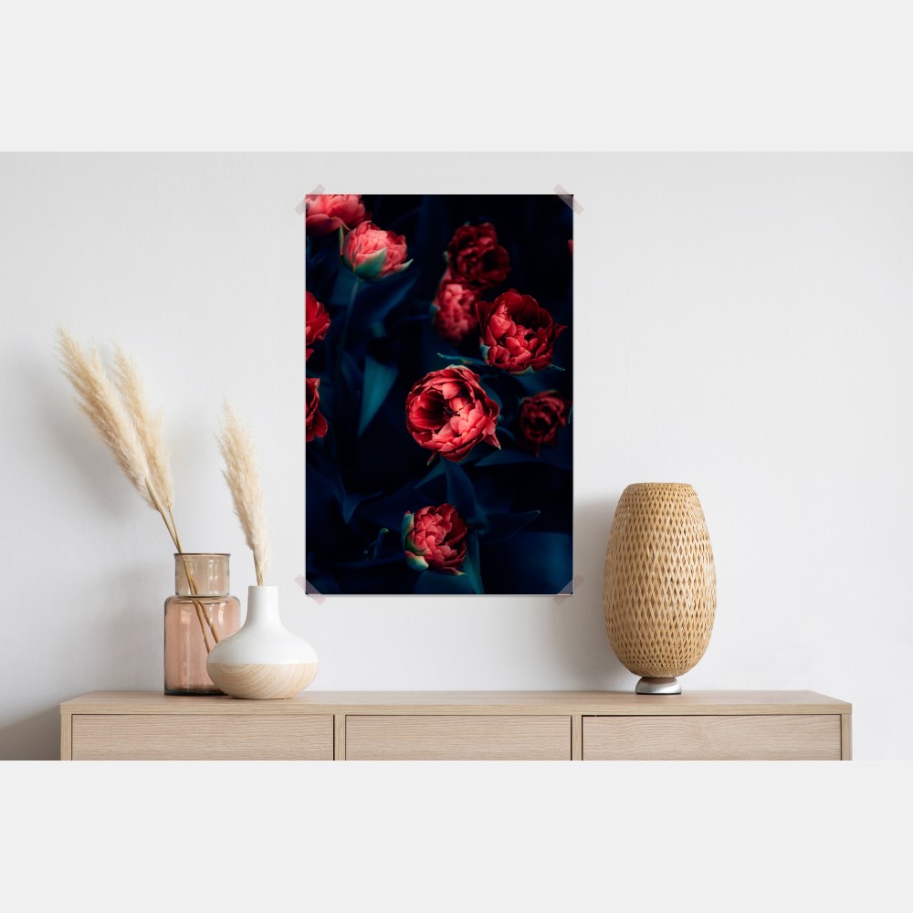 Plakat ponury bukiet czerwonych tulipanów – Wallissimo® Plakat ponury bukiet czerwonych tulipanów – Wallissimo®