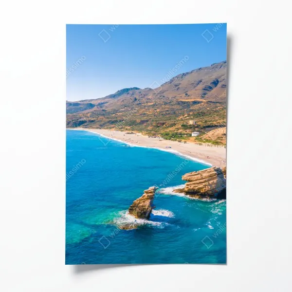 Plakat turkusowe wybrzeże panorama plaży