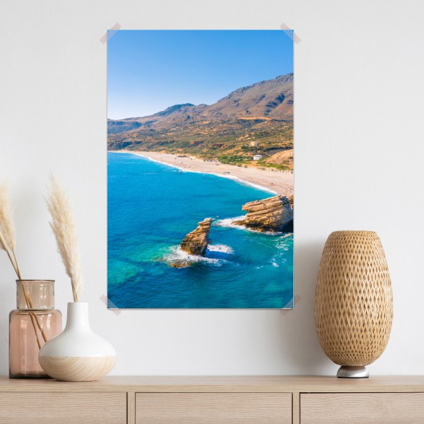 Plakat turkusowe wybrzeże panorama plaży – Wallissimo® Plakat turkusowe wybrzeże panorama plaży – Wallissimo®