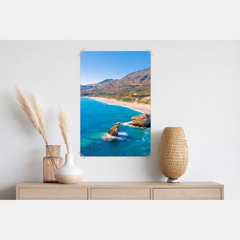 Plakat turkusowe wybrzeże panorama plaży – Wallissimo® Plakat turkusowe wybrzeże panorama plaży – Wallissimo®
