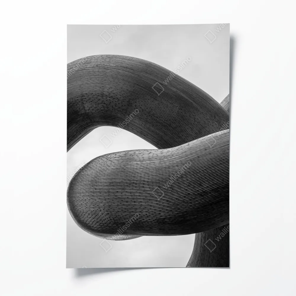 Plakat krzywe formy abstrakcyjna rzeźba w odcieniach szarości – Wallissimo® Plakat krzywe formy abstrakcyjna rzeźba w odcieniach szarości – Wallissimo®