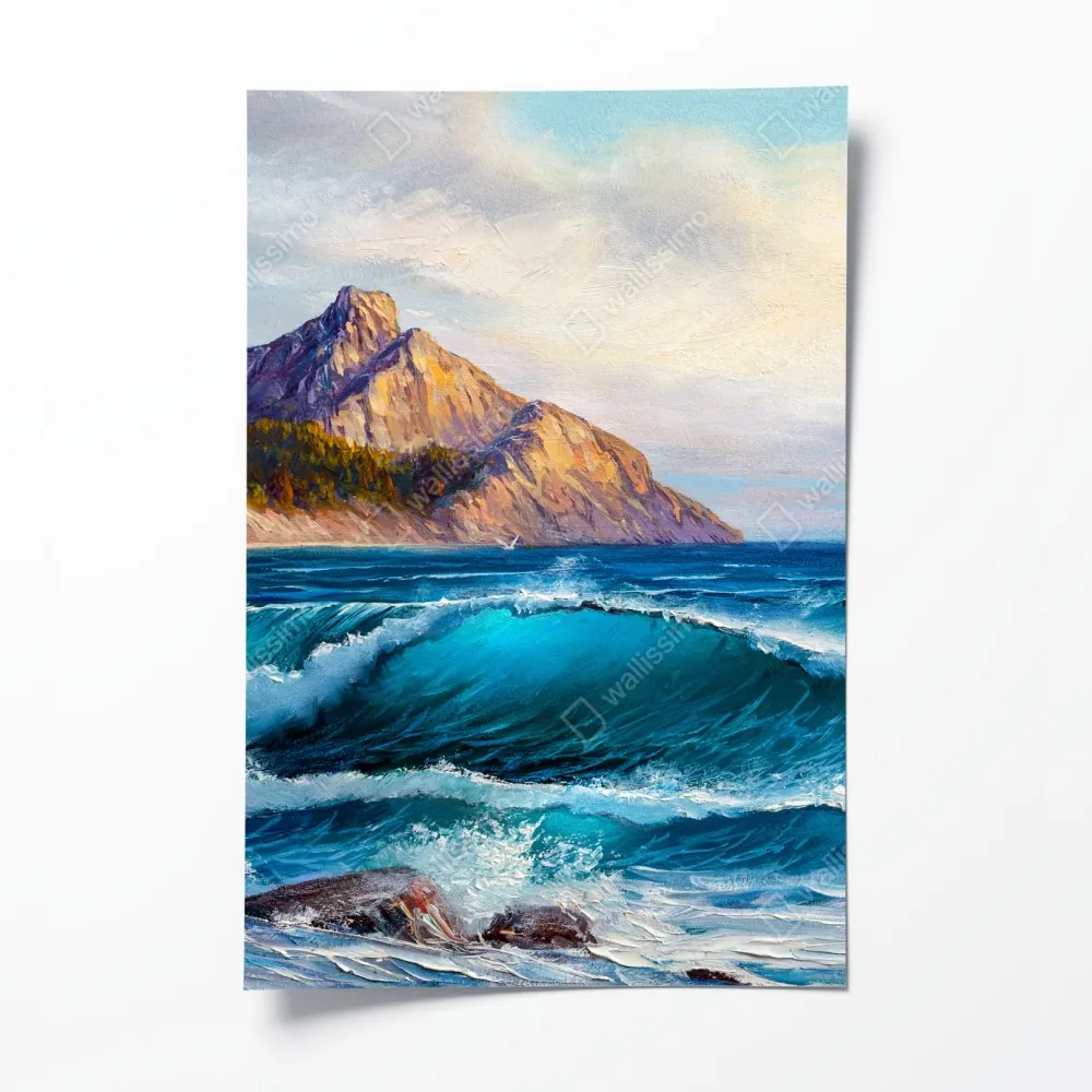 Plakat turkusowa fala - pejzaż morski – Wallissimo® Plakat turkusowa fala - pejzaż morski – Wallissimo®