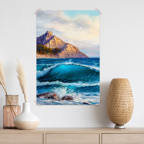 Plakat turkusowa fala - pejzaż morski – Wallissimo® Plakat turkusowa fala - pejzaż morski – Wallissimo®