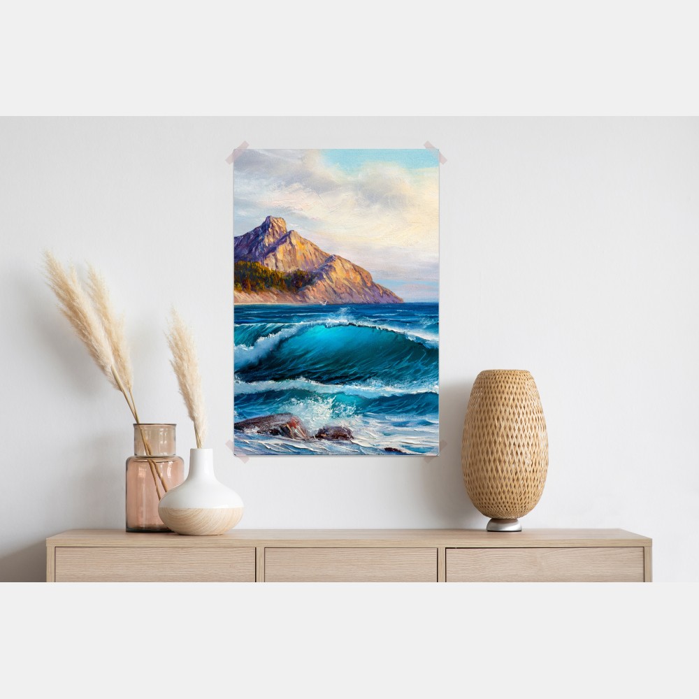Plakat turkusowa fala - pejzaż morski – Wallissimo® Plakat turkusowa fala - pejzaż morski – Wallissimo®